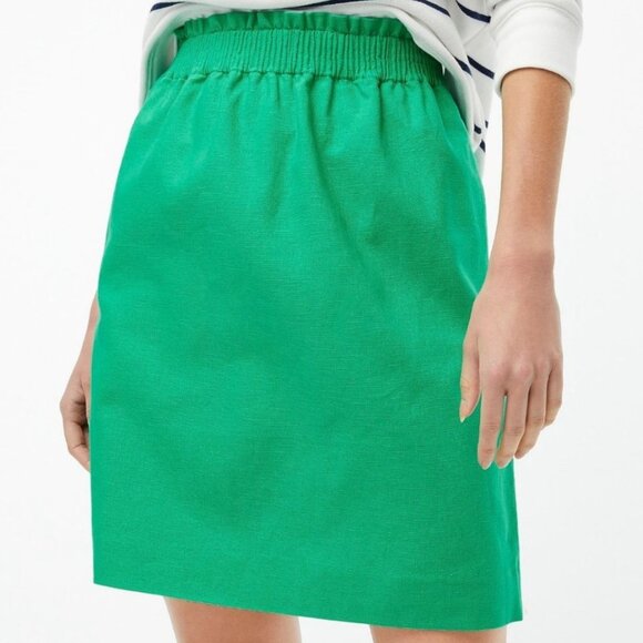 J. CREW Women's NEW Linen Blend Pull-On City Skirt "Modern Clover" | Size 12 - Picture 2 of 12